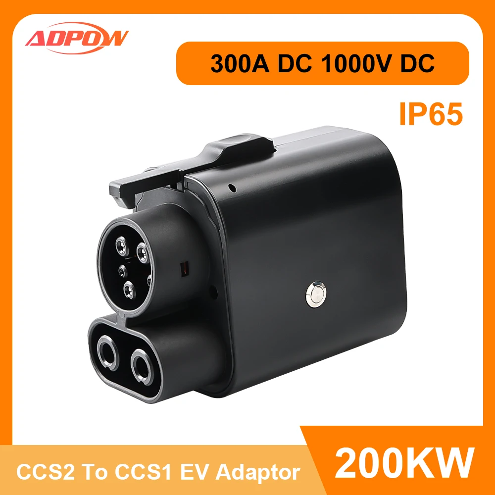 

ADPOW CCS2 To CCS1 Electric Car Charging Adapter 300A DC 1000V DC 200KW with Lock Buckle For CCS1 Version EV Cars EVSE