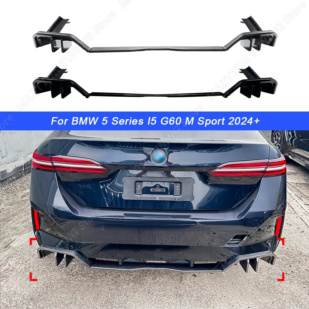 For BMW 5 Series G60 Sedan & i5 eDrive 40 M Sport 2024+ Rear Bumper Diffuser Splitter Lip Car Accessories Tuning Guard Spoiler