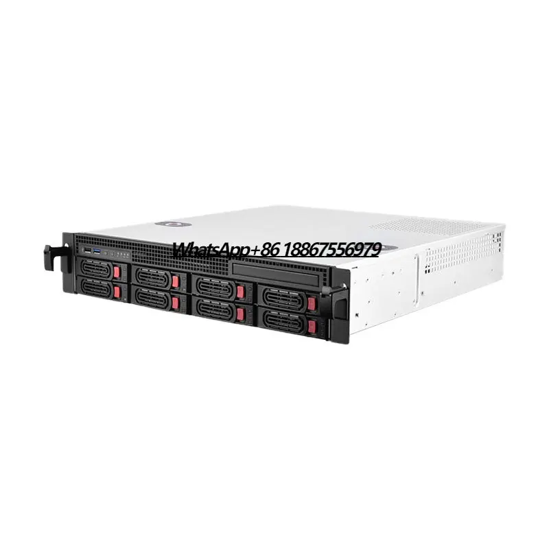 

RM21-308 Custom 2U Stainless Steel & Aluminum Server Chassis Enclosure Rackmount Cabinet with Amplifier for Servers in Stock