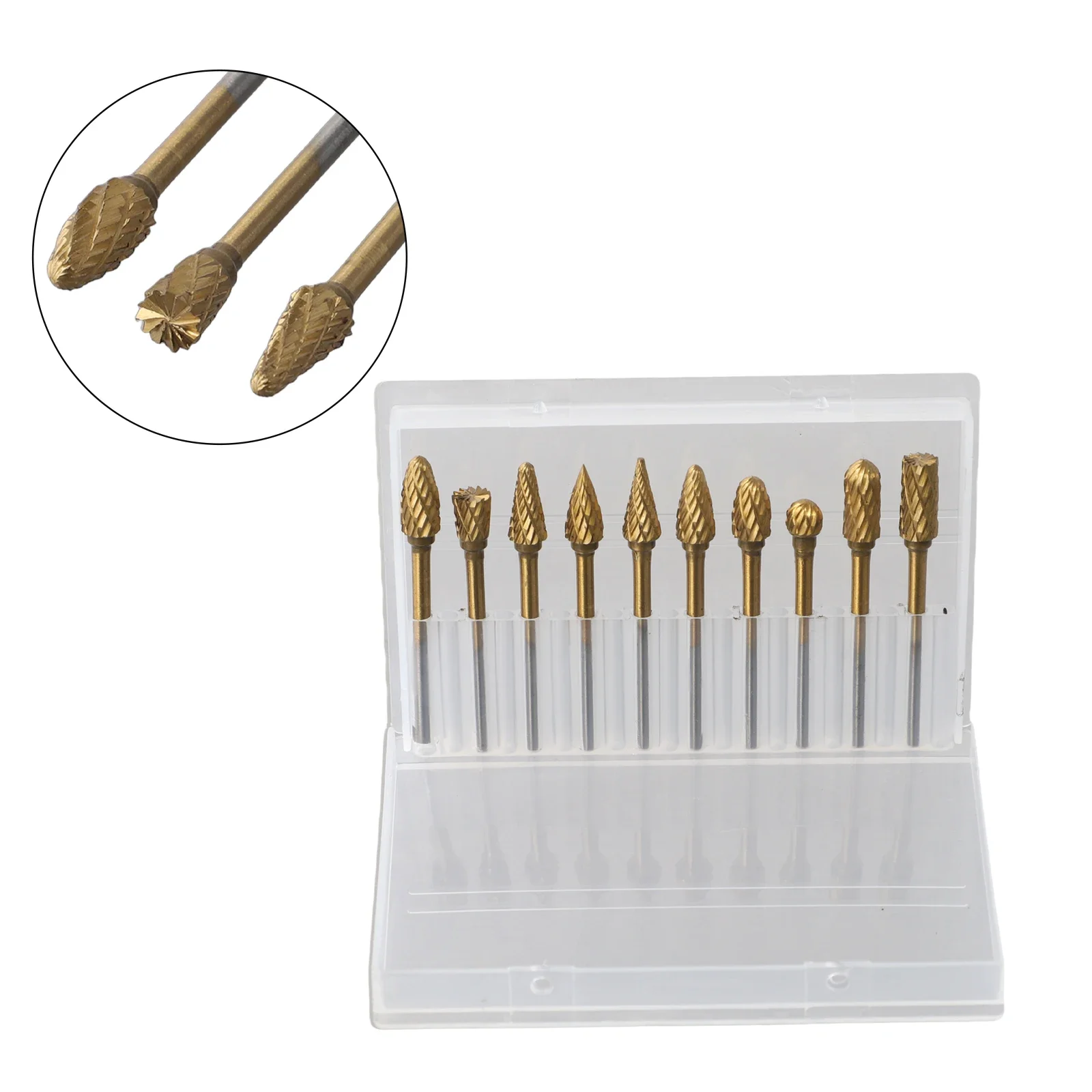

Electric Grinding Tools 3mm Shank Milling Cutter 10 Pcs Set High Density Material Suitable Compatible With Electric Tools