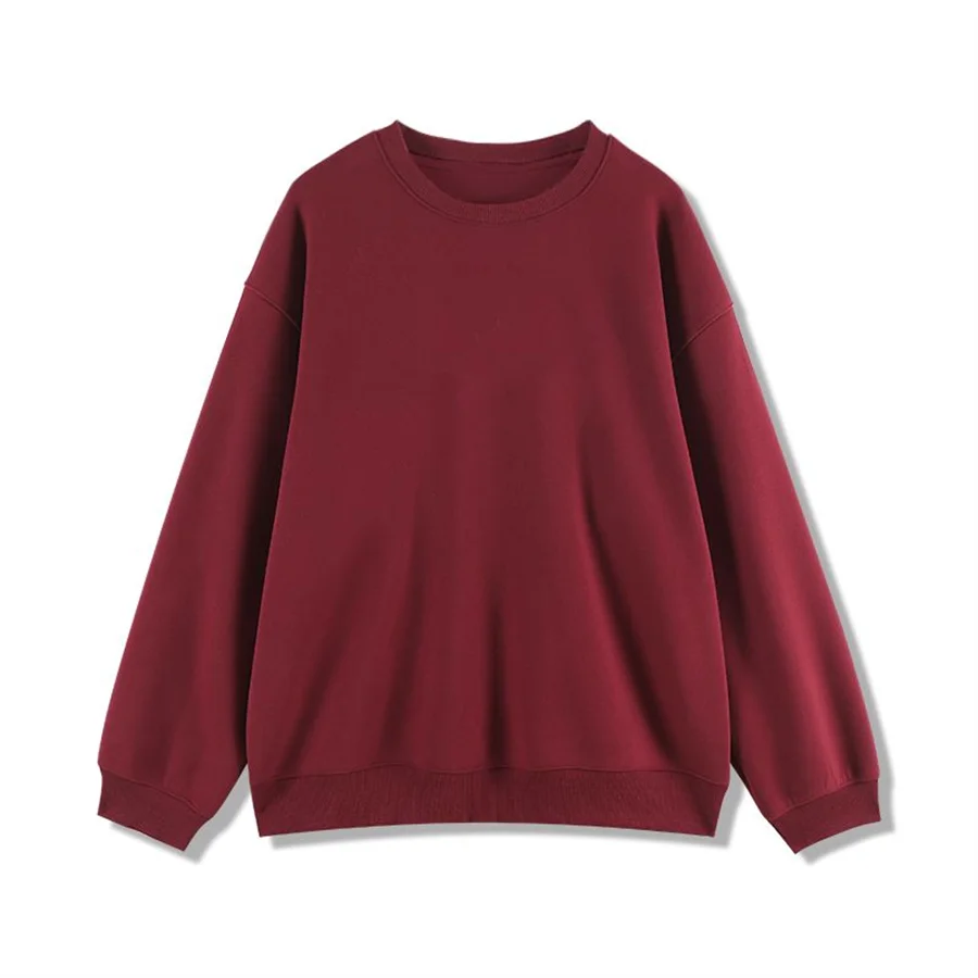 سترة بغطاء للرأس برقبة دائرية بتصميم كسول باللون الأحمر من Ankela للنساء في الخريف والشتاء، ذات قلنسوة كلاسيكية أمريكية #5