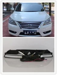 LED DRL For Nissan Sylphy Sentra 2012 2013 2014 Daytime Running Light Waterproof Daylight Lamp With Dynamic Turning Light Signal