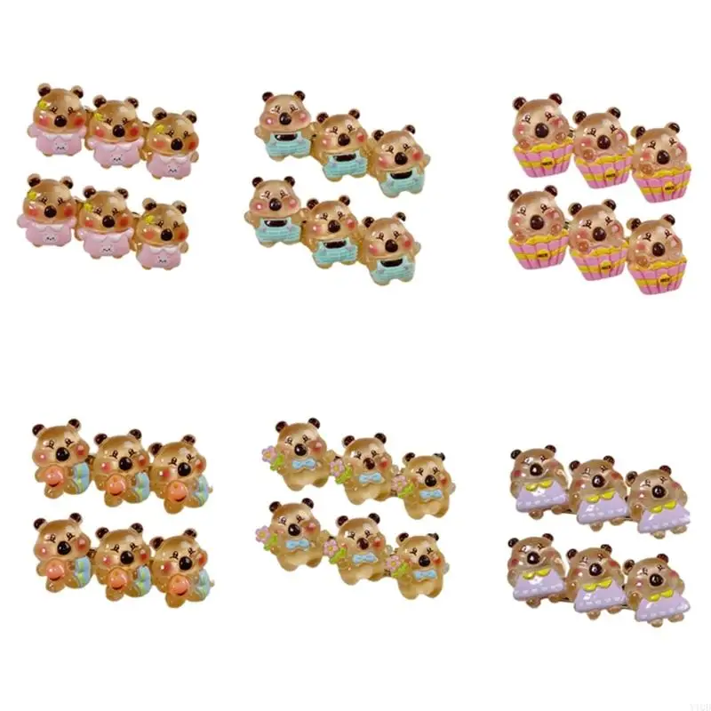 

1pair Cartoon Resins Hair Clip Lovely Animal Pattern Hair Barrettes Kids Hairpin for Everyday Outfits