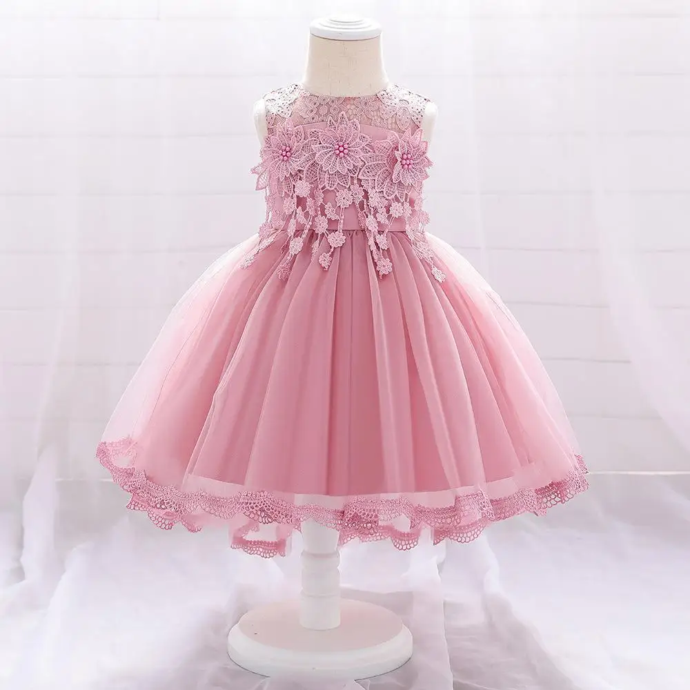 

Infant Baby Baptism Dress For Girls Summer Clothes Toddler 1st Birthday Princess Party Dresses Lace Girl Wedding Custumes 1938