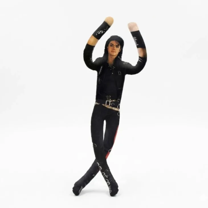 Michael Jackson Biegbare Plüschpuppe mit integriertem Eisendrahtrahmen, bewegliche abstrakte Rat-Jerky-Figur, Fan-Support-Spielzeug, Deko-Geschenk – Detail 6