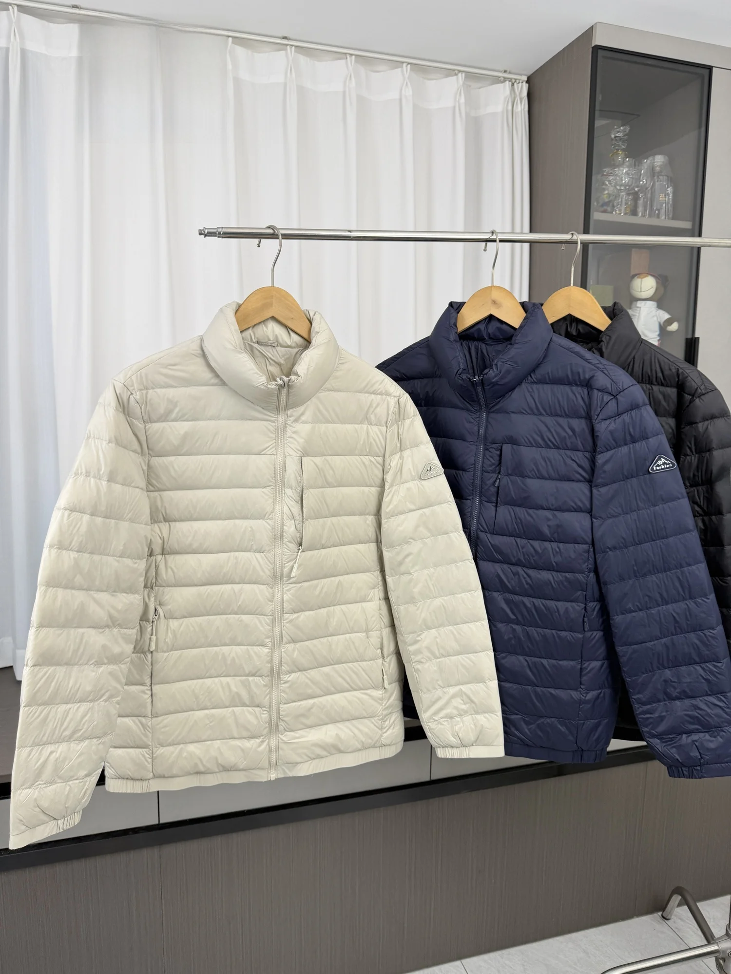 Double-Sided Wear 90 White Duck down Lightweight Warm Casual Stand Collar down Jacket for Men Fashionable All-Match Outerwear