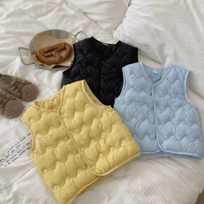2-6Yrs Kids Boys Waistcoat UNITIM Winter Warm Infant Babys Boys Parkas Vest Outerwear Toddler Girls Thicken Sleeveless Jackets