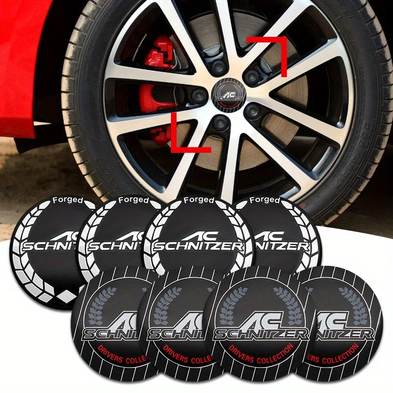 4Pcs 56MM For AC SCHNITZER Logo Badge Car Wheel Center Hub Caps Badge Sticker Decals For M3 M5 E34 60 E46 E39 X3 X5 Accessories view 3