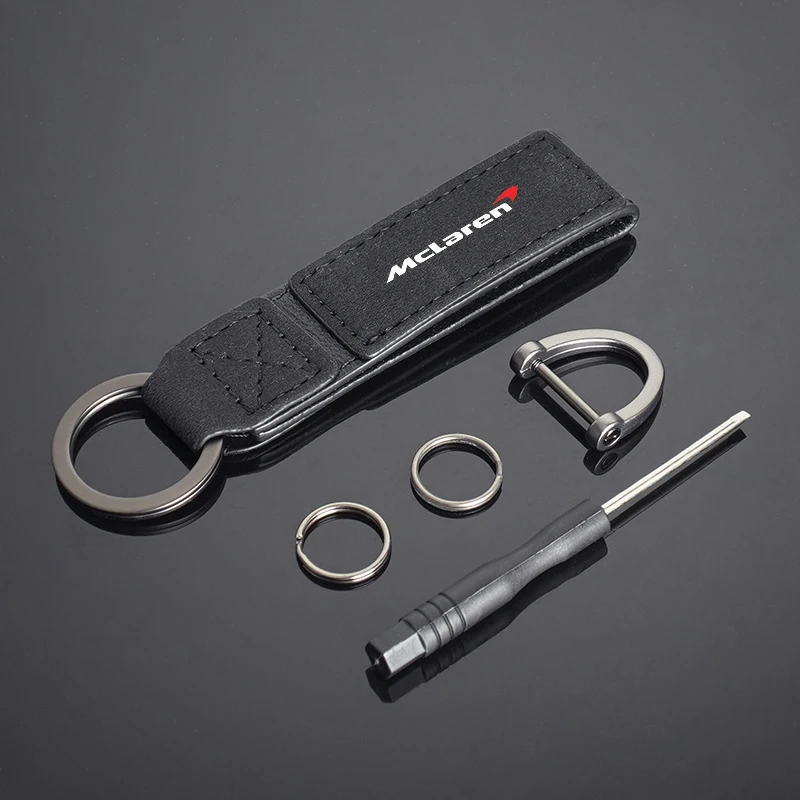 1 unidad de llavero de cuero de gamuza para coche, colgante para llaves, accesorios de Alcántara para McLaren 720S GT 570 600LT 540C P1