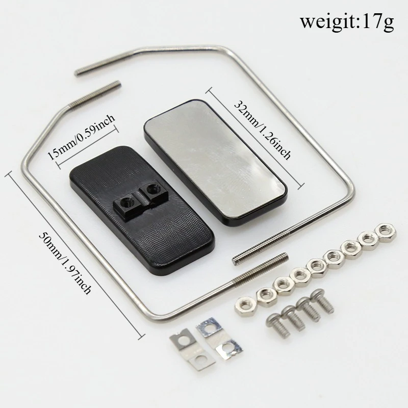 

Подходит для радиоуправляемых моделей автомобилей 1/14 Tamiya, зеркало заднего вида для контейнерного тягача, металлические аксессуары для модернизации.