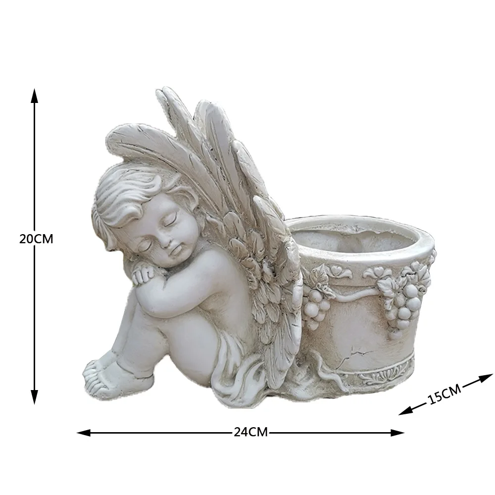 Resin Angel Wing Flowerpot with Drainage for Succulent Care Compact and Decorative for Small Indoor and Outdoor Spaces