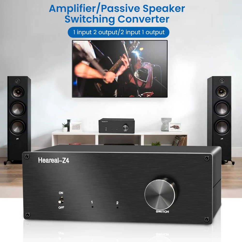 Heraeal Audio 1 In 2 Out  2 In And Out Power Amplifier Passive Speaker Speaker Switching Converter High Fidelity