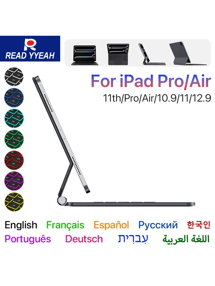 2025 Magische Toetsenbord voor IPad 11e 10e Generatie Case iPad a16 Case 11 "A3354 A3355 A3356 A2696 Smart magnetische Boek Cover Folio - afbeelding 2