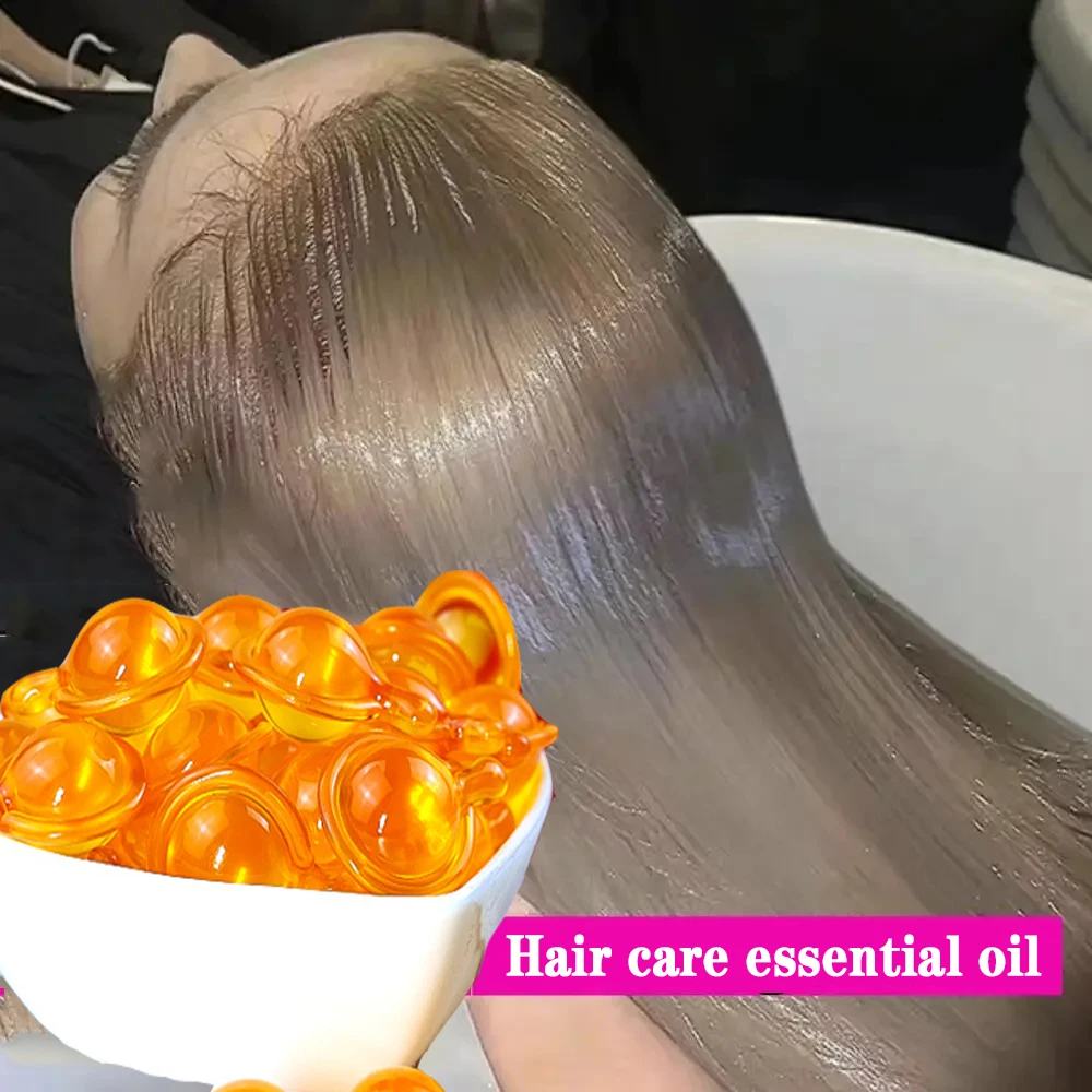 Minyak Keratin rambut, kapsul Vitamin rambut 5 detik cepat memperbaiki meringankan pelembap rusak kasar berkilau lembut halus produk perawatan rambut