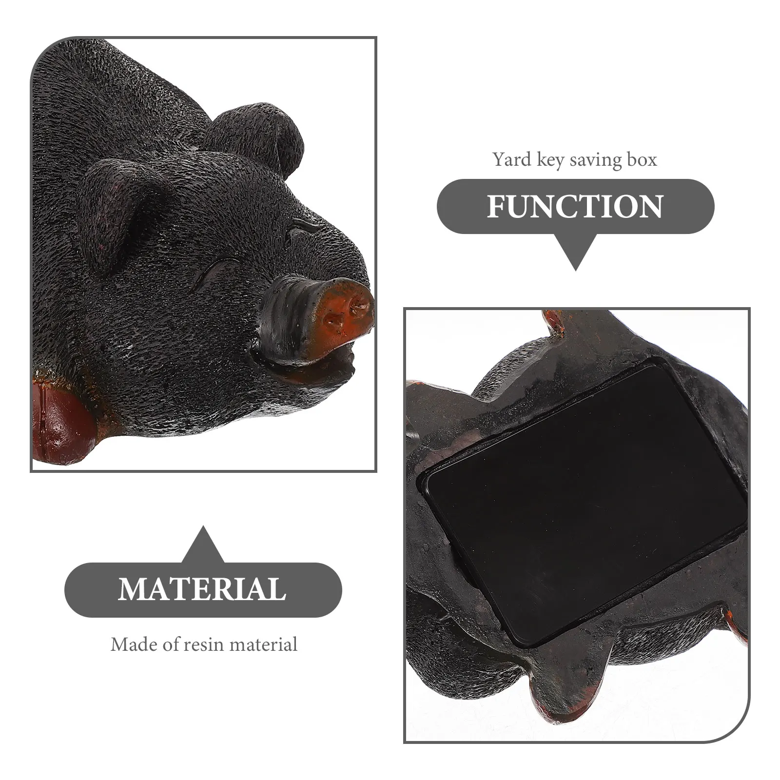 

Courtyard Resin Key Hider Garden Yard Outdoor Storage Box Spare Keys Holder Fake Pig Design Weatherproof Wear-Resistant Garden