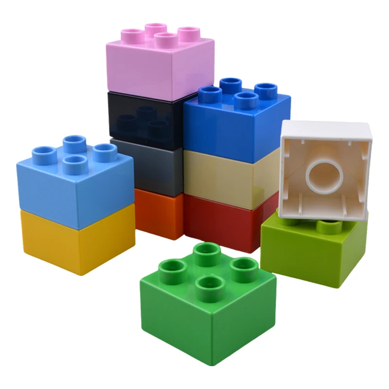 10Pcs 2X2 Big Size Colorful Building Blocks Large 2*2 Dot Thick Bricks Educational Creative Kid Toys Compatible