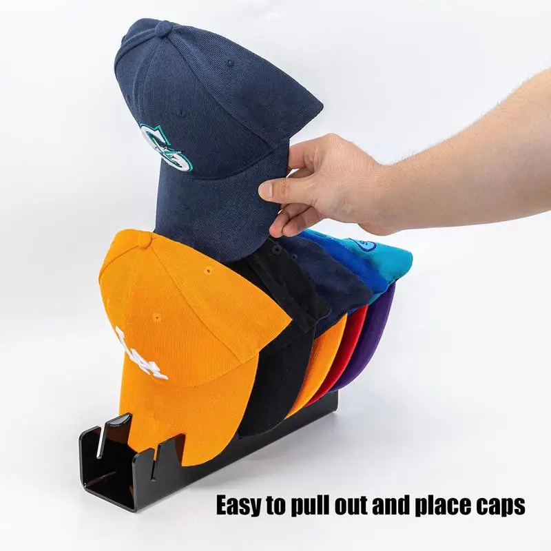 Acrílico Hat Holder Organizer, bancada, Baseball Cap Display, Hat Racks, Desktop Storage, Stand com 2 ganchos para quarto