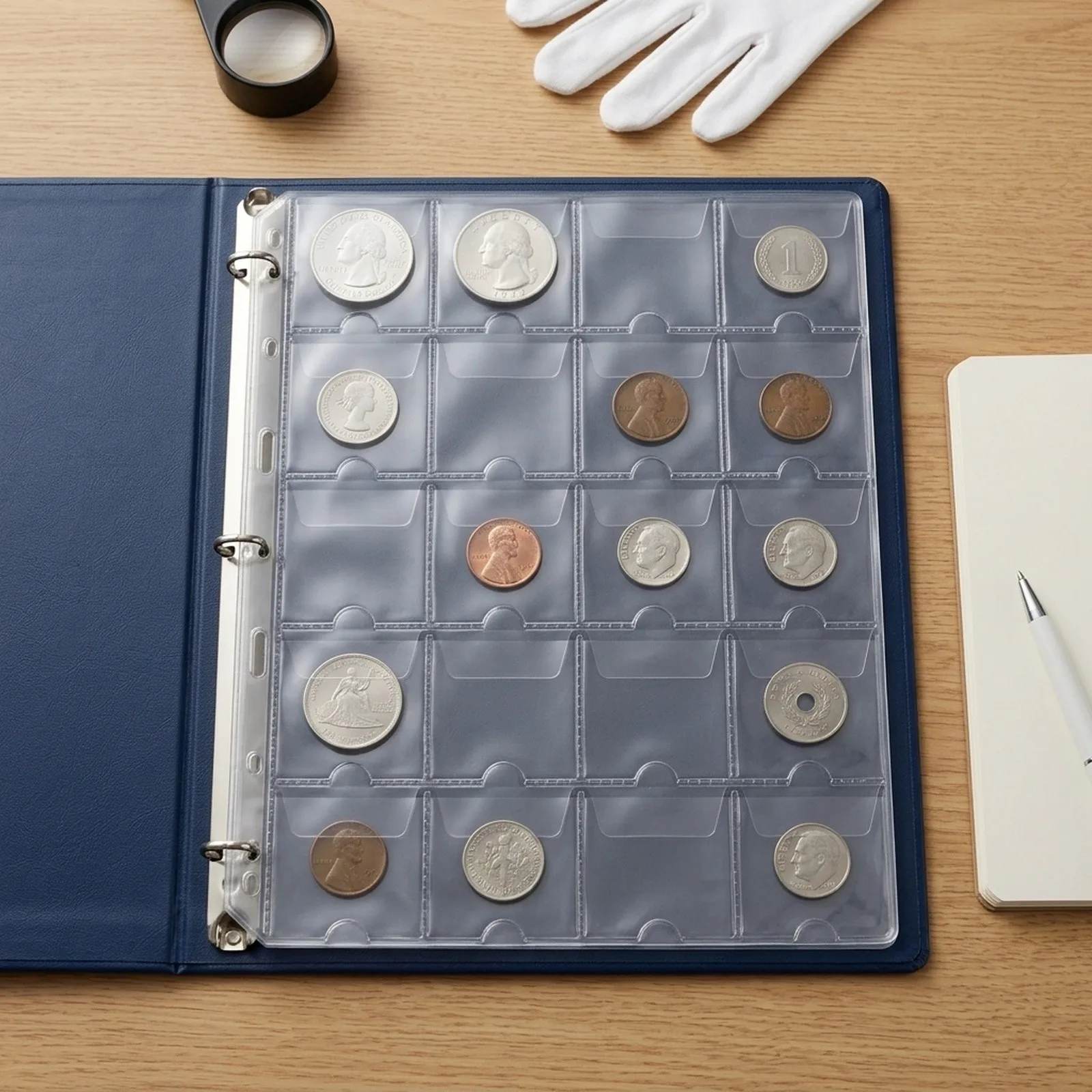 1/10 Sheets 20 Pockets Coin Holder Sheets  Clear PVC Album  Suitable For Coins Up To 50mm Neatly Display And Store Your Coins