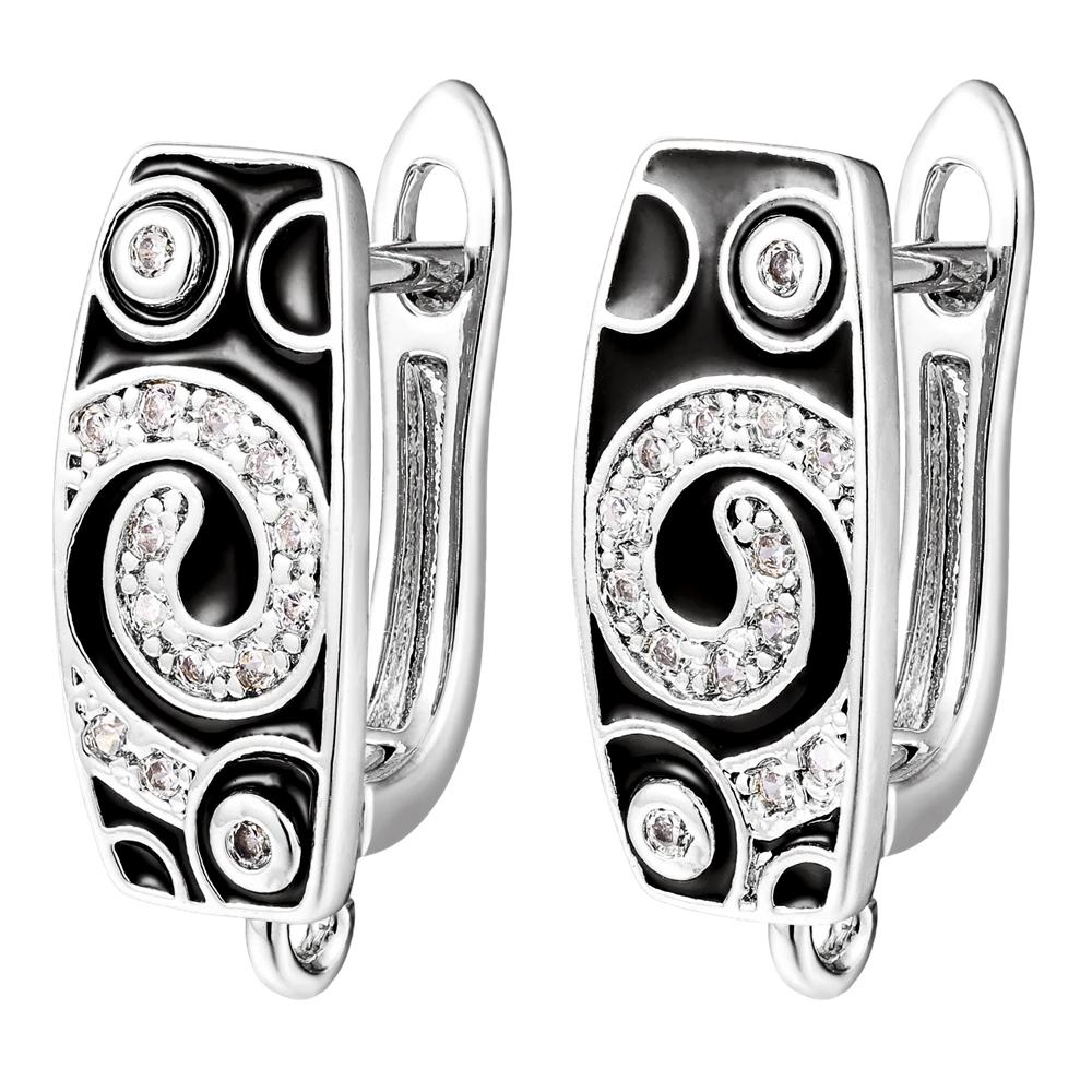 

Juya Handmade Enamel Basic Ear Wire Hook Fastener Earring Locks Accessories For DIY Women Luxury Pearls Crystal Earrings Making