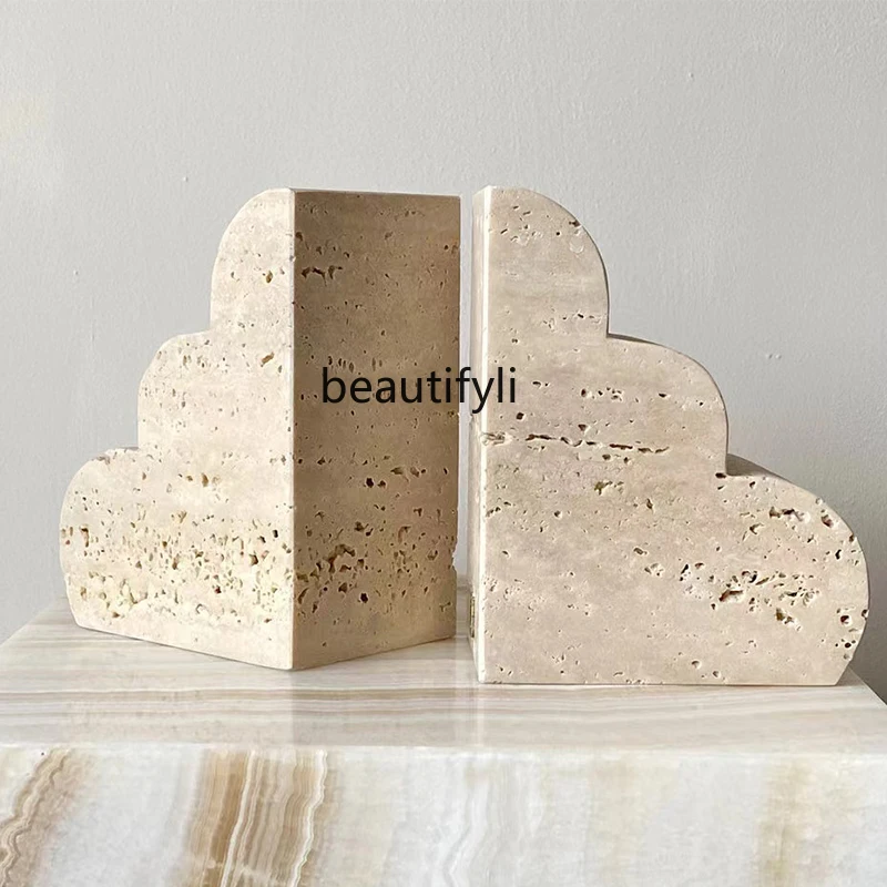 2 yj15 Natural Cave Marble Book Stand Minimalist Personality Mild Luxury Retro Designer Art Ornaments