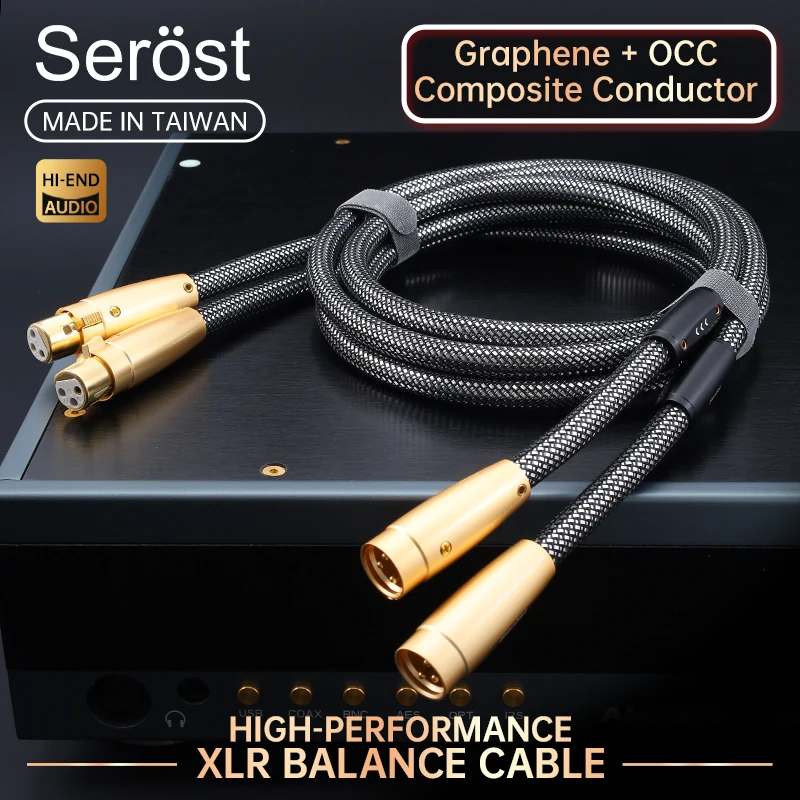 

Serost Hi-END Audio Cable Graphene OCC -Copper(MPS Arthur) XLR Female to Male Plug Balance Cable for Decoder Machine Amplifier