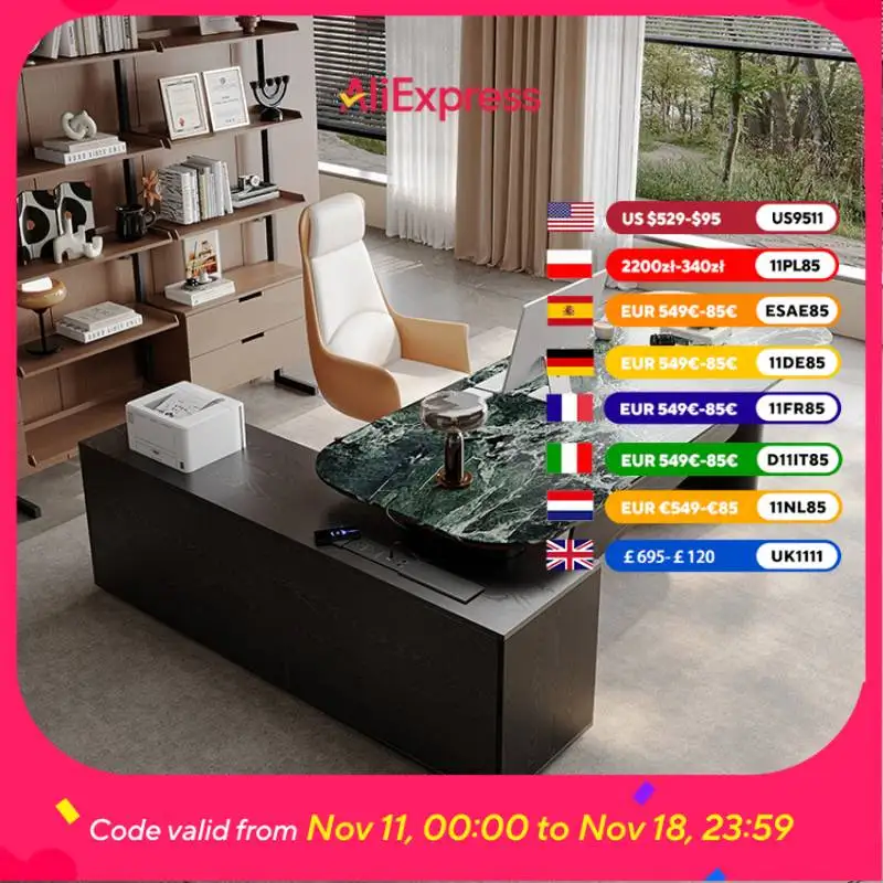 

L Shape Luxury Executive Desk Asthetic Drawers Drawers Bureaux Computer Desk Work Luxury Mesa De Escritorio Furniture Unique