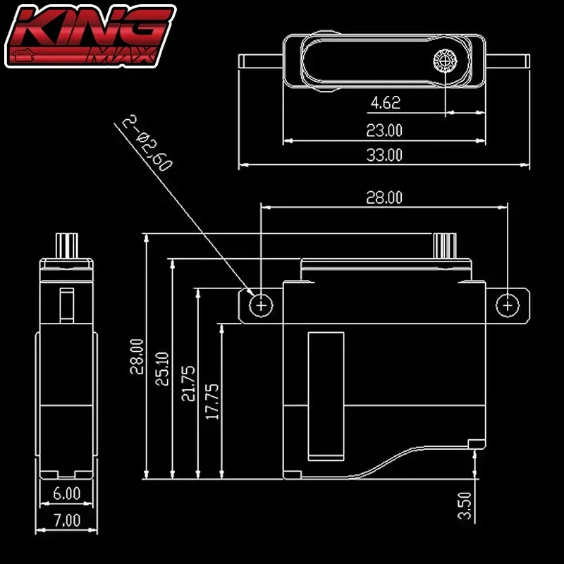 Kingmax-Servo numérique d'aile d'engrenage en métal, C308, C308H, 8g, 2.5kg, C410, C410H, 9g, 4.2kg, 6mm, mince, CNC, 2BB, avion RC, avion, planeur, der foetal