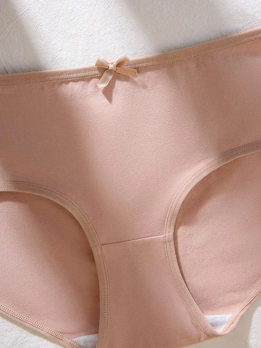 

7pcs Comfortable High Elasticity Bow Decor Triangle Panties For Women