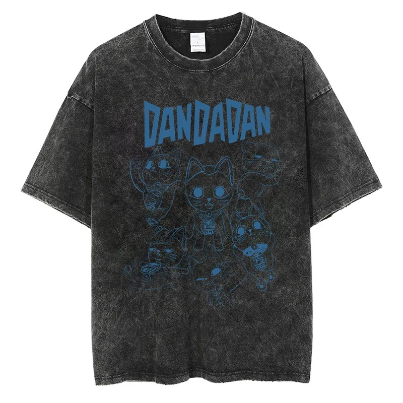

Dandadan Okarun Merch Vintage Wash Tee T-Shirts Women Men Fashion Streetwear Short Sleeve Top