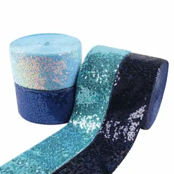 3inch 75mm Flat Sequin Ribbon 5Yards for Hairbows Craft Decorative Materials
