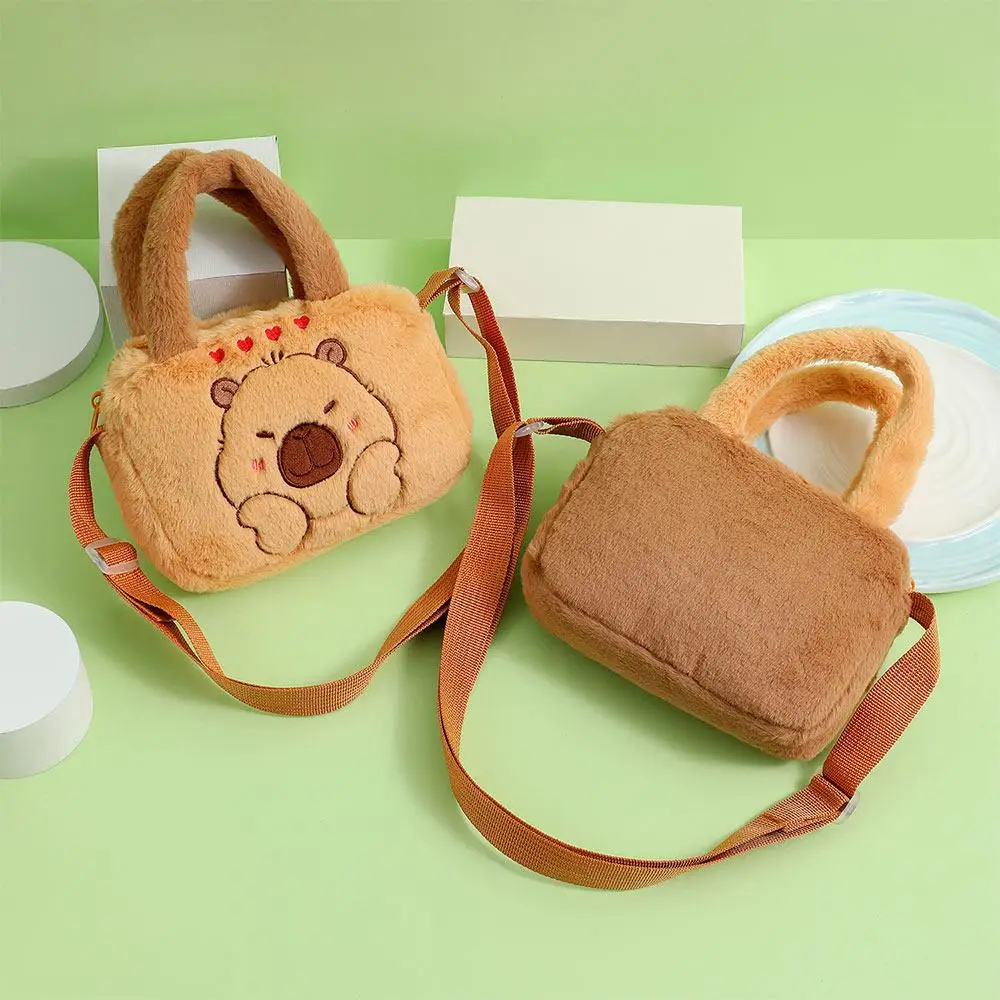 

Cute Kapybara Plush Doll Bag Children's Crossbody Coin Bag Cartoon Plush Bag Crossbody Bag Anime Peripheral Products Handbag