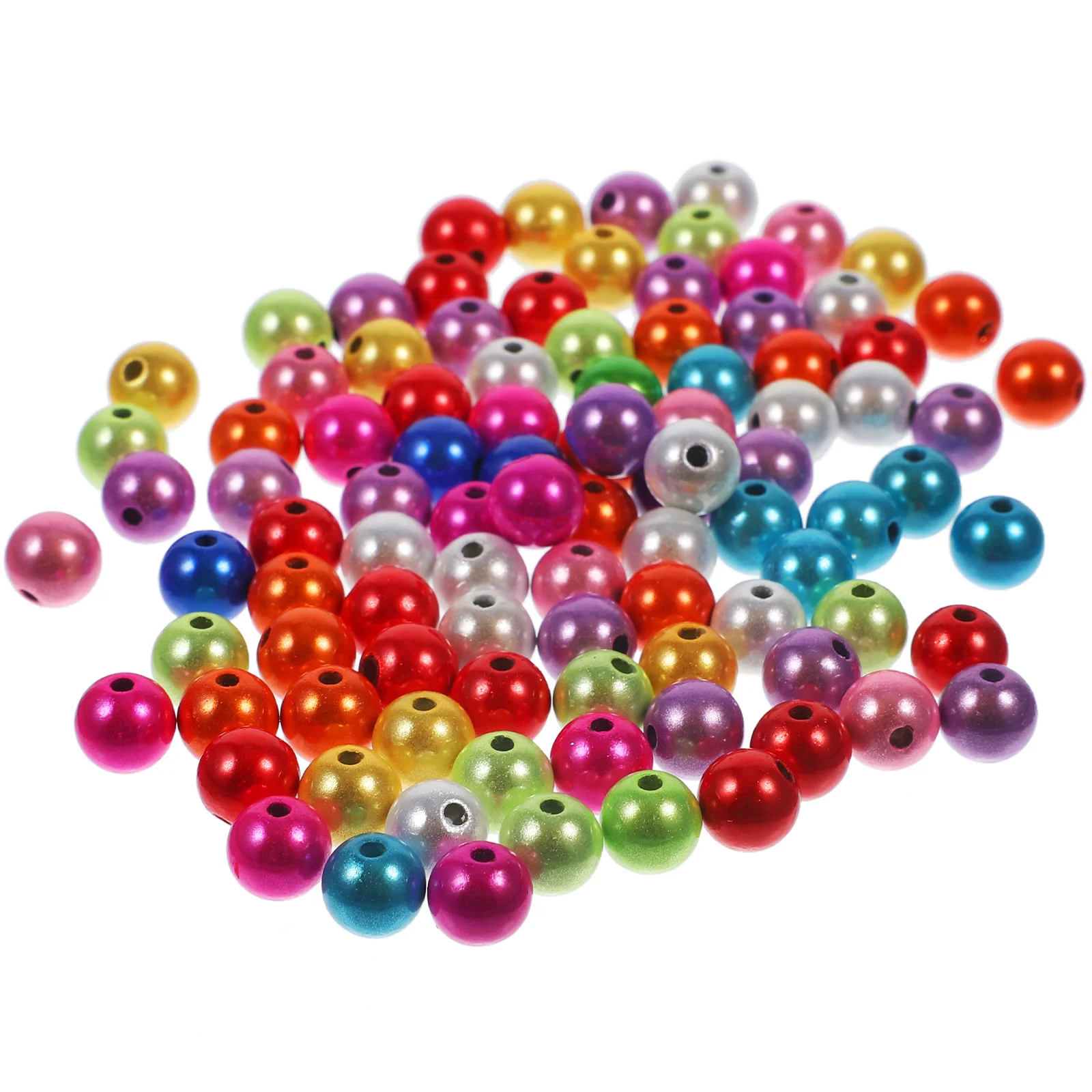 

1Set Acrylic Round Beads Wear Resistant Smooth Hole Design DIY Beads for Jewelry Making Necklace Bracelet Accessories