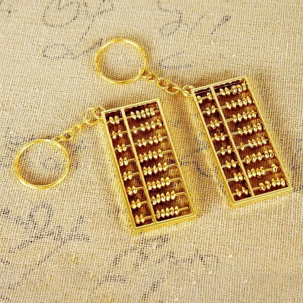 Creative Crafts Alloy Abacus Pendant Removable Fortune-attracting Abacus Keychain Gold-plated Calculator Ornament Daily