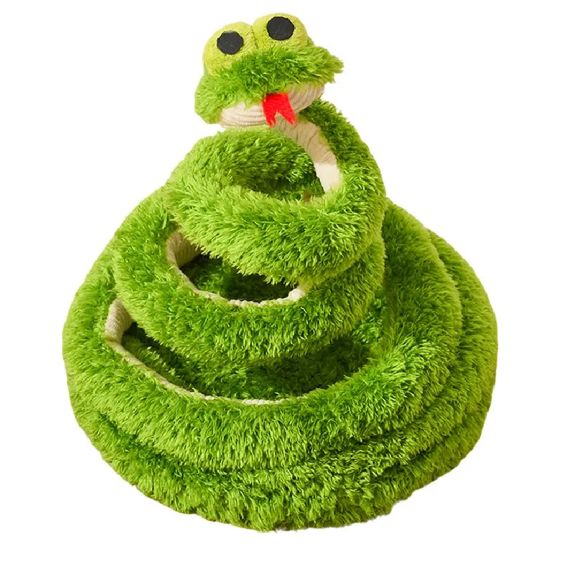 Cat Scratcher Spring Snakes Toys Cats Scratching Post Plush Cat Scratch Board with Feather Toy Sofa Protector Pet Furniture Toys