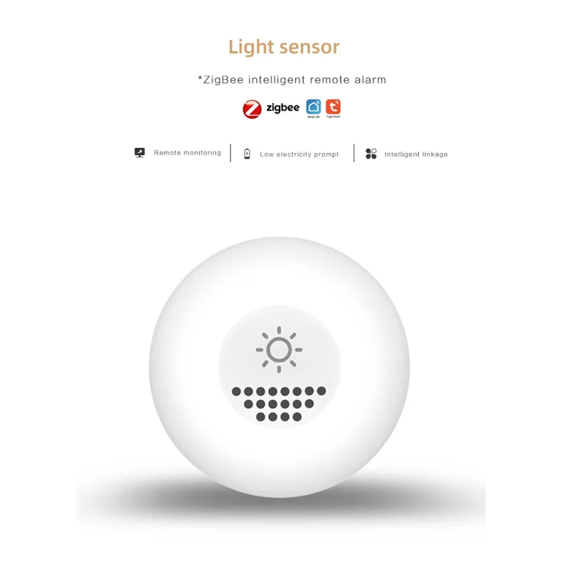 Vofun-tuya zigbee sensor de luz inteligente iluminação detecção de brilho automação de iluminação doméstica zigbee alarme remoto inteligente