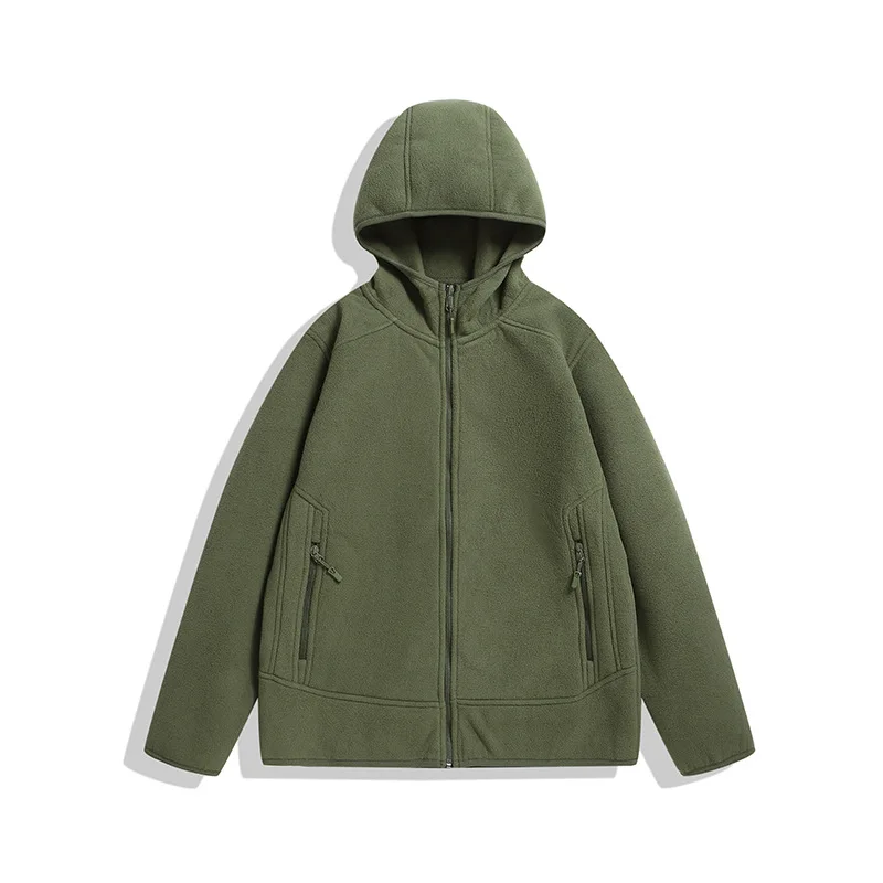 2023 Autumn/Winter New Fashion Men's Thickened Hooded Cotton Clothes Solid Color Simple Casual