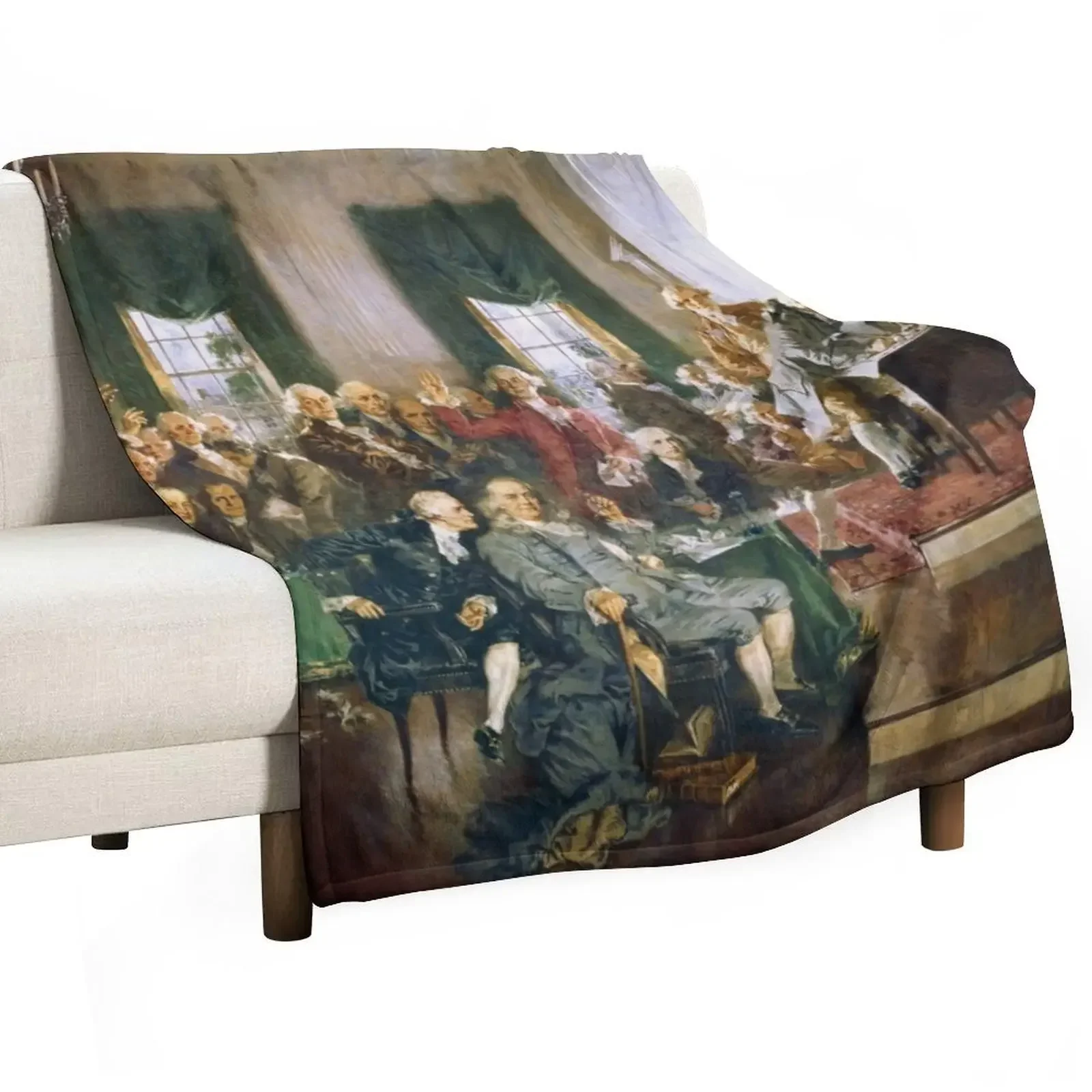 The Signing of the Constitution of the United States - Howard Chandler Christy Throw Blanket Moving Weighted Blankets
