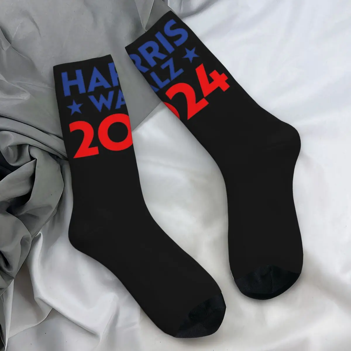 Unisex Men Socks Harris Walz 2024 Stockings Autumn Kawaii Medium Soft Socks Design Cycling Anti Skid Socks