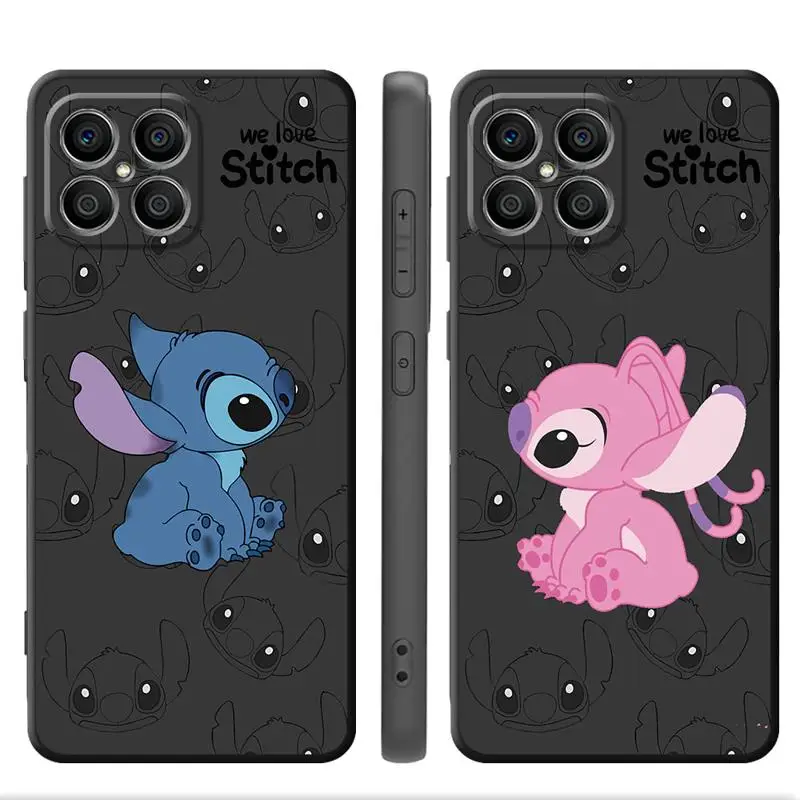 phone Cases for Huawei Honor X6a X8a case X7 P30 Pro 90 X9a X8 X6 Magic 5 7 funda Antiscratch cover D-Disney Stitch Cute Angels