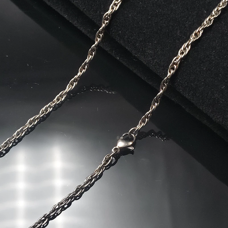 

Fashion 2.5mm/3.8mm/7mm TA1 Pure Titanium Twisted Chain Necklace For Men Women NO Allergic Neck Hand Chains Jewelry Accessories