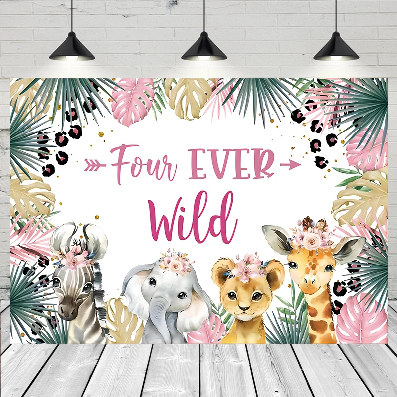 Jungle Safari Photography Backdrop Tropical Forest Wild One Birthday Decoration Baby Shower Photozone Background Photo Studio