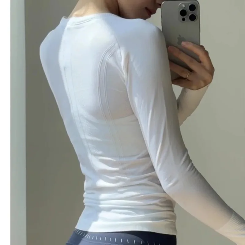 Women's Sportswear Quick Dry Long Sleeve Top Slim Fit Running Yoga Fitness Breathable Seamless One-Piece Sportswear