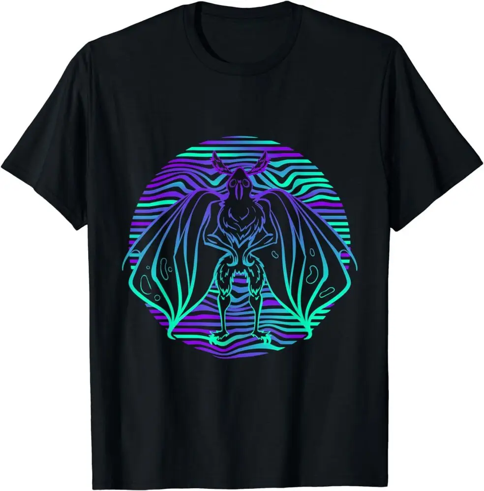 Mothman Vaporwave Retro Cryptid Design Tee T-Shirts For Men Clothing Women Short Sleeve Tees