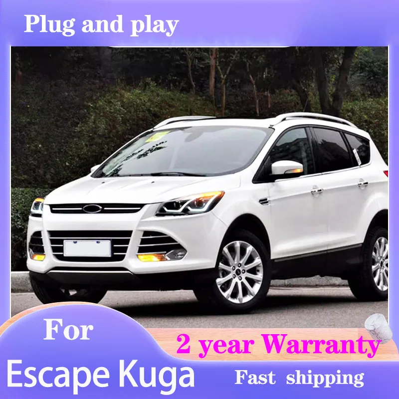 تصفيف السيارة رئيس مصباح ل الهروب كوغا 2013 2014 2015 رئيس مصباح النهار تشغيل DRL ثنائية زينون عدسة HID اكسسوارات السيارات