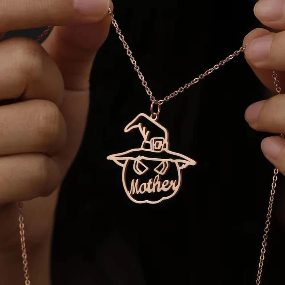 

Персонализированное ожерелье в виде тыквы, ювелирные изделия на Хэллоуин, ожерелье с индивидуальным именем, жуткий кулон с инициалами, колье, цепочка из нержавеющей стали