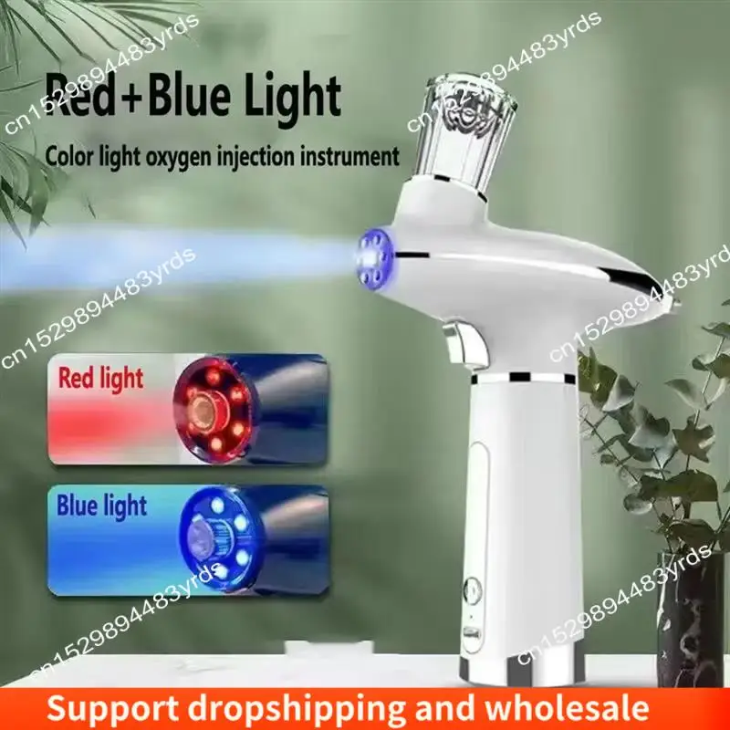 

AA86 Кислородный инжектор высокого давления с красным и синим светом, увлажнитель для лица и паровой распылитель B