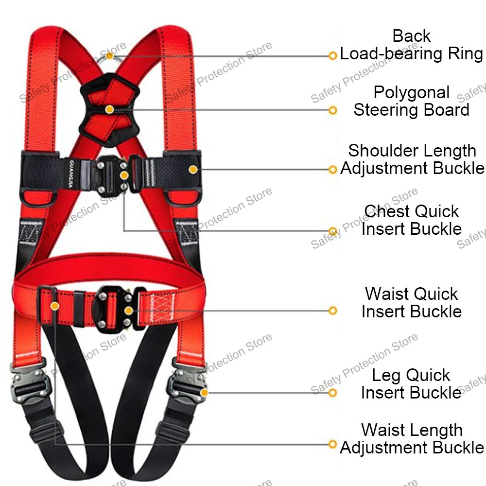 Five-point High Altitude Work Safety Harness Full Body Safety Belt  Outdoor Climbing Training Construction Protective Equipment