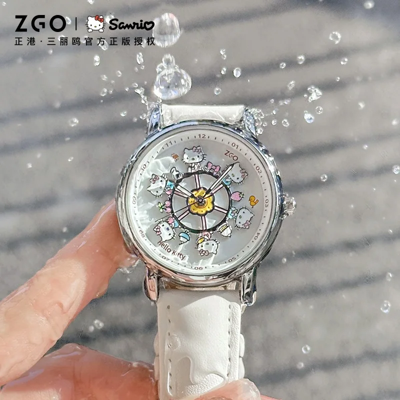 ZGO × Hello Kitty Sanrio Ladies Wrist Watch Quartz Watch Design-Oriented Dial Student Waterproof Watch Birthday Gift 2121