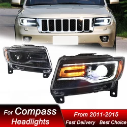 Car Headlights For Jeep Compass 11-15 Grand Cherokee new style full LED Headlamp Assembly Upgrade Projector Lens Accessories Kit
