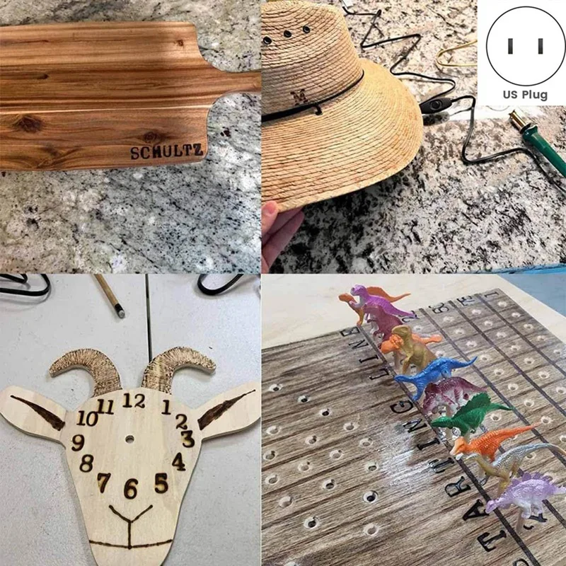 A27Q-Wood Burner With Letters Stamps, With Alphabet, Copper Stamping Set,For Wood Leather Embossing Carving US Plug